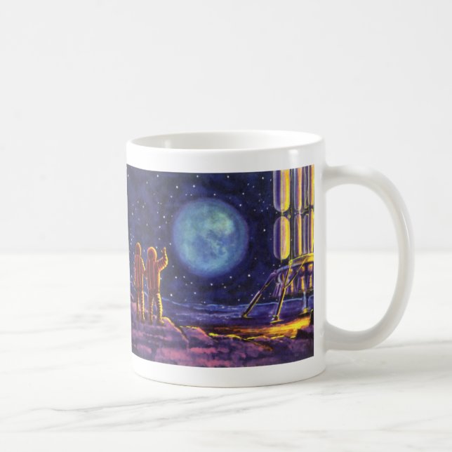 Mug Science-fiction vintage, astronautes de la science (Droite)