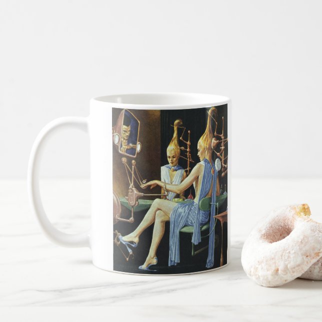 Mug Science-fiction vintage Beauté Salon Manucures Spa (Avec donut)
