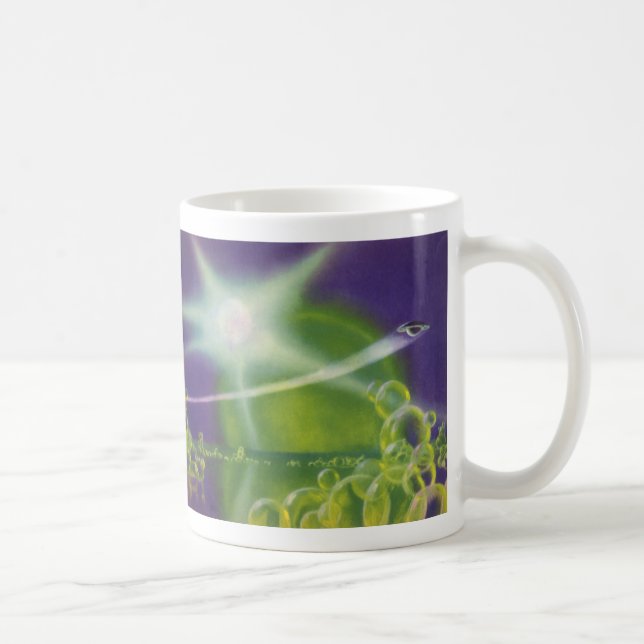 Mug Science-fiction vintage bulles de planète verte Sc (Droite)