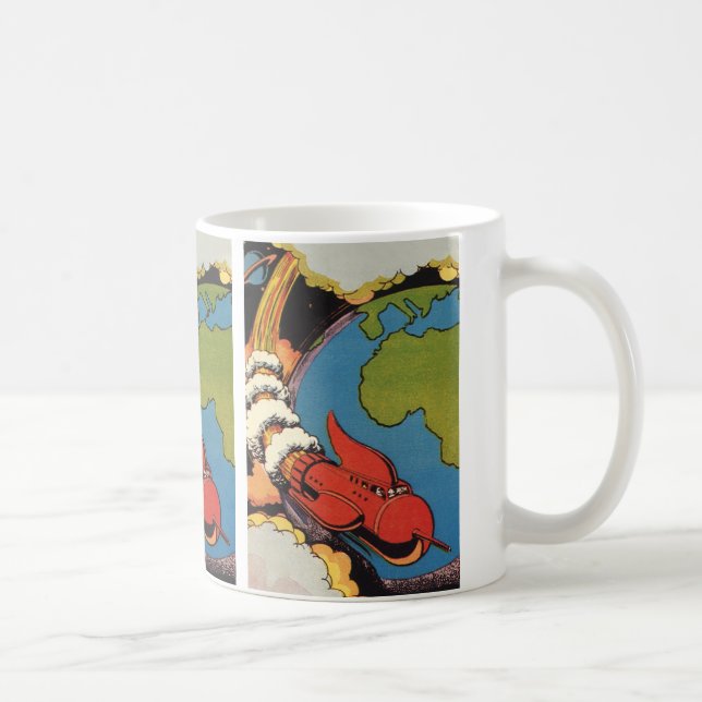 Mug Science-fiction vintage, fusée de science-fiction  (Droite)