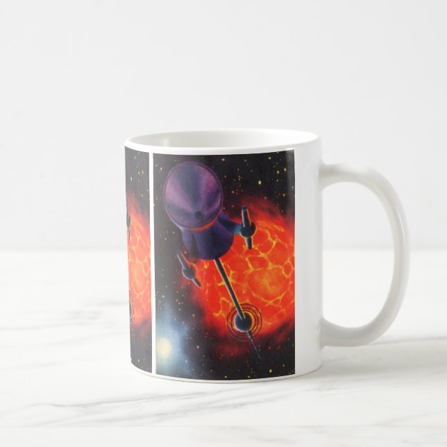 Mug Science-fiction vintage, fusée de science-fiction, (Droite)