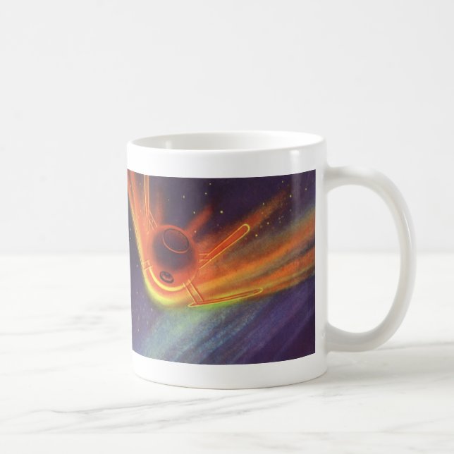 Mug Science-fiction vintage, fusée lumineuse dans l'es (Droite)