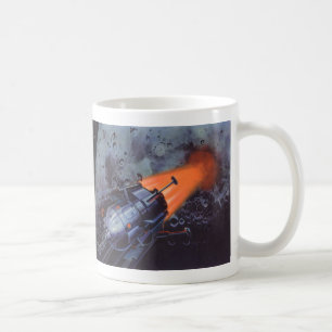 Mug Science-Fiction vintage, Fusée Lune Qui S'Éteint