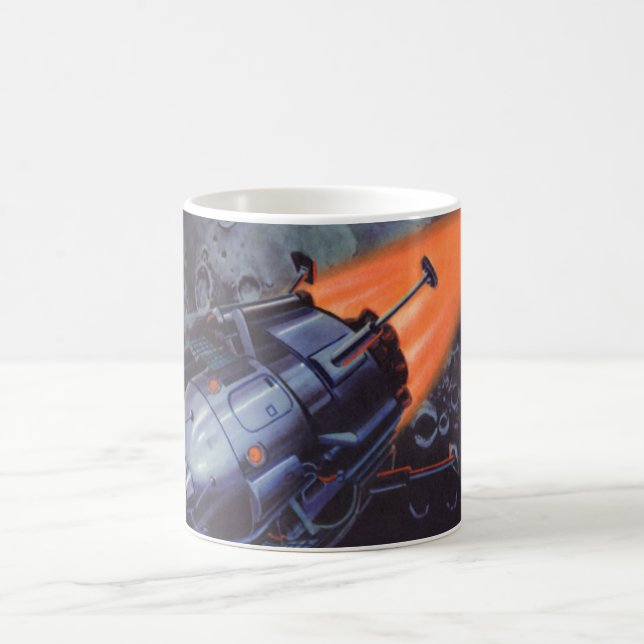 Mug Science-Fiction vintage, Fusée Lune Qui S'Éteint (Centre)
