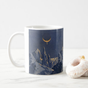 Mug Science-fiction vintage, planète enneigée au clair