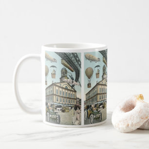 Mug Science Fiction vintage, Victorian Steam Punk City