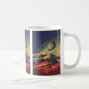 Mug Science-fiction vintage, ville futuriste sur la lu