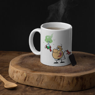 Mug Scientifique Fou Tenant une Flasque Bouillonnante