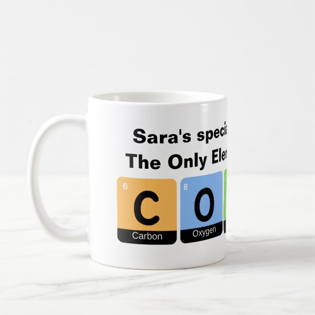 Mug Scientifiques du tableau périodique Amateur de caf (Gauche)