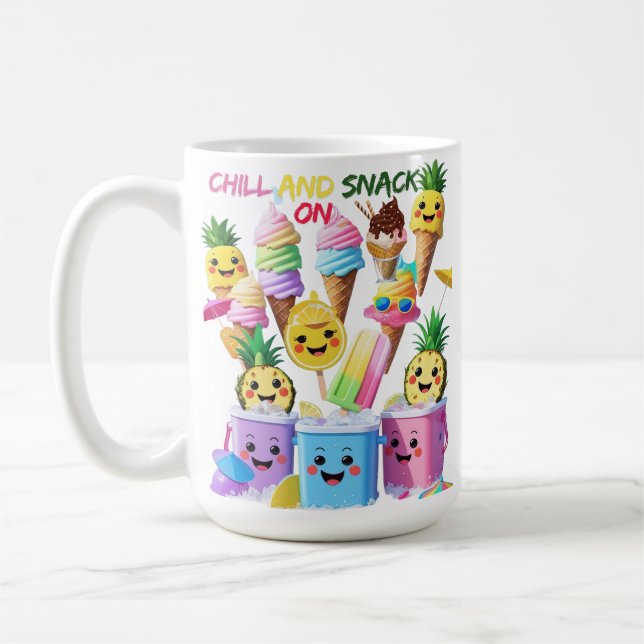 Mug Scoop, Sip, Smile – Tee-shirt des friandises d'été (Gauche)