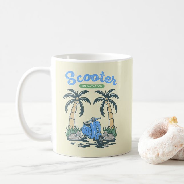 Mug Scooter en vacances (Avec donut)