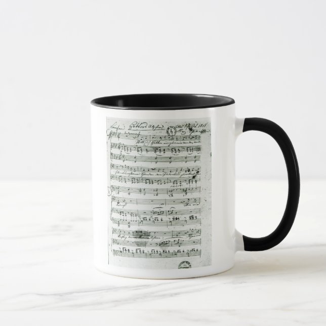 Mug Score manuscrit pour le 'Hektors trouvé Abschied (Droite)