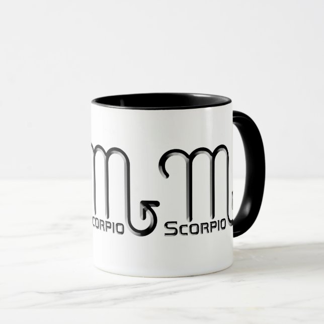 Mug SCORPIO, Conception abstraite du signe zodiaque, (Devant droit)