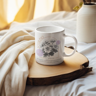 Mug Scorpio zodiac fleur de naissance mois anniversair