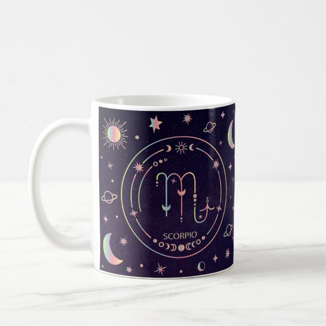 Mug Scorpio zodiac horoscope drôle faits nutritionnels (Gauche)