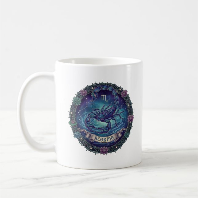 Mug Scorpio Zodiac Sign Mystic Scorpion Illustration C (Gauche)