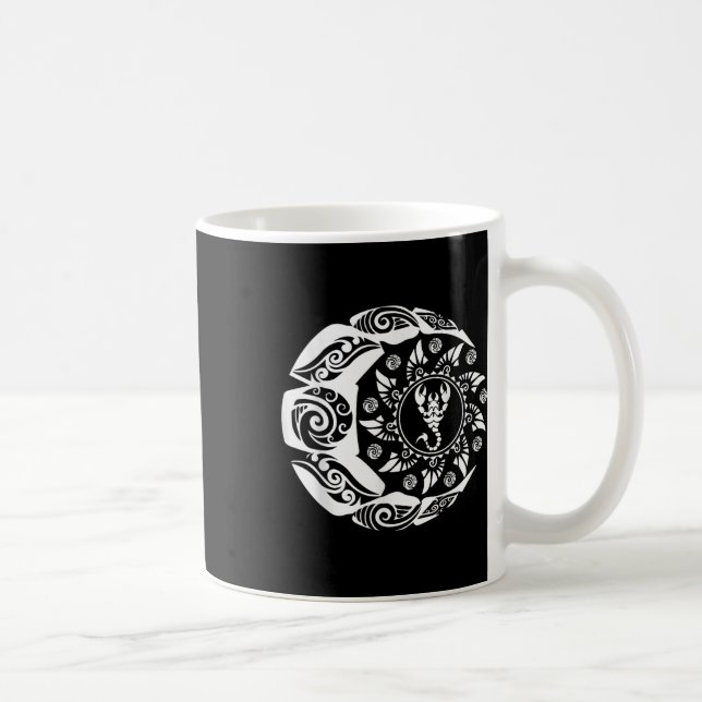 Mug Scorpion de tatouage polynésien maori Zodiac S (Droite)