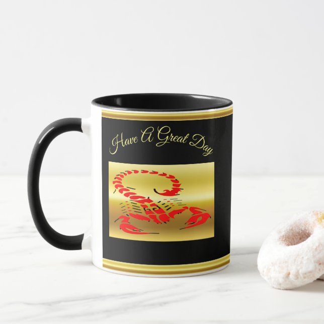 Mug Scorpion venimeux rouge insecte très venimeux (Avec donut)