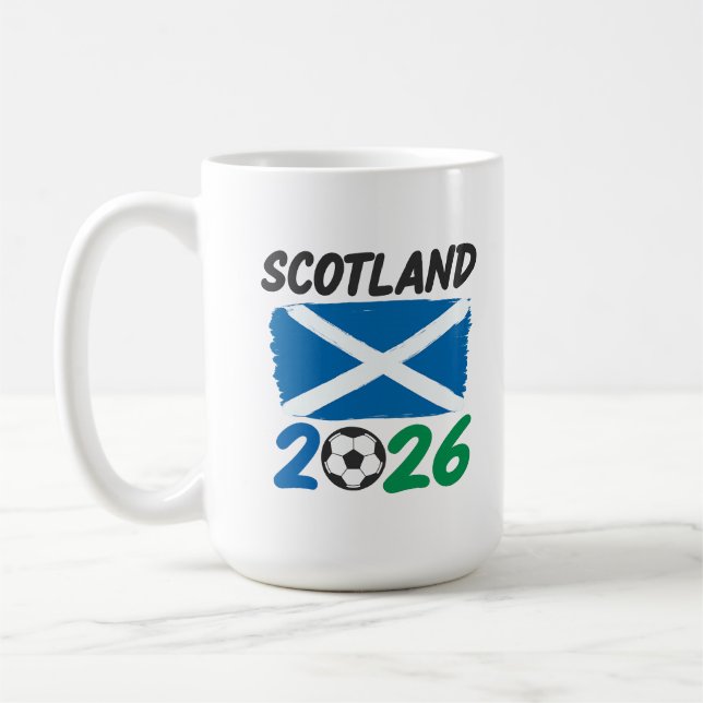 Mug Scotland 2026 Soccer Fan Design / Saltire and Foot (Gauche)