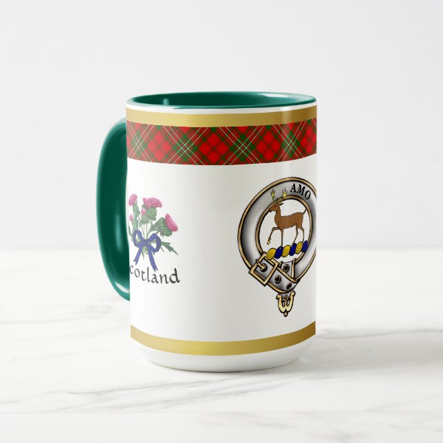 Mug Scott Clan Badge Tartan & Motto (Devant gauche)