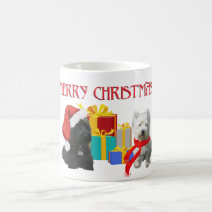 Mug Scottie et Westie Joyeux Noël
