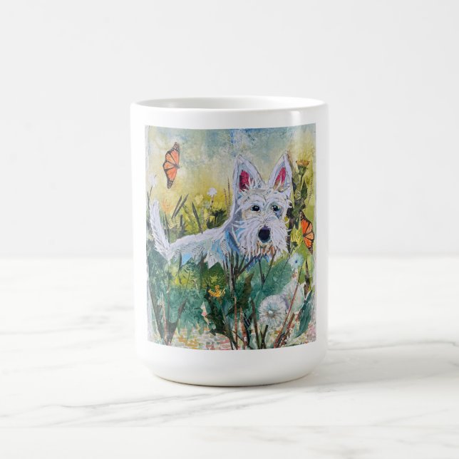 Mug Scottie heureux dans un champ (Centre)