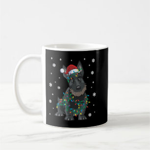 Mug Scottie Scottish Terrier Wrapped In Christmas Ligh