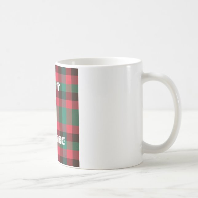 Mug Scottish Royal À damiers Tartan Plaid avec texte (Droite)