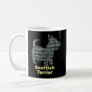 Mug Scottish Terrier Dog Yellow & Black Grid