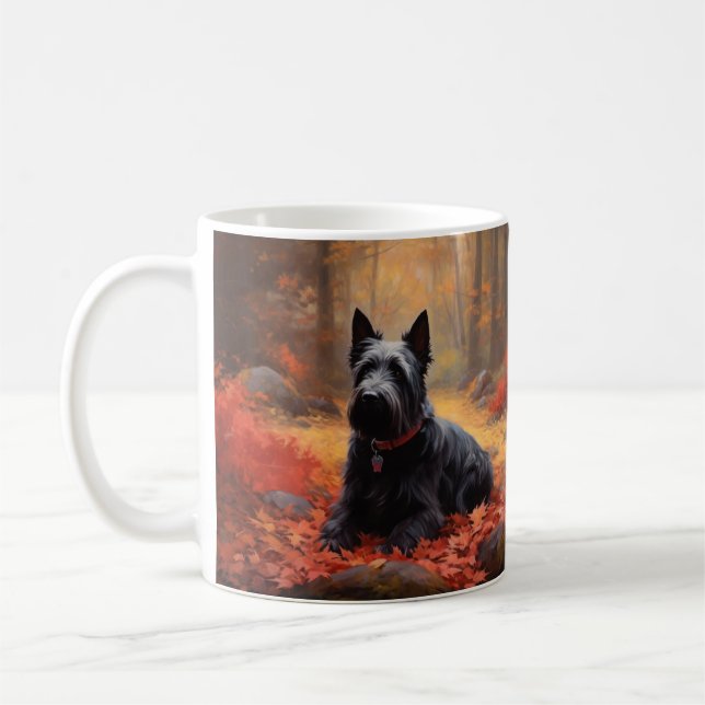 Mug Scottish Terrier en automne Leaves Fall Inspire (Gauche)