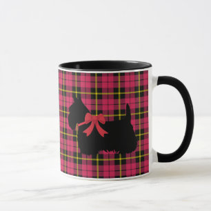 Mug Scottish Terrier, Scottish dog, Hot Pink plaid