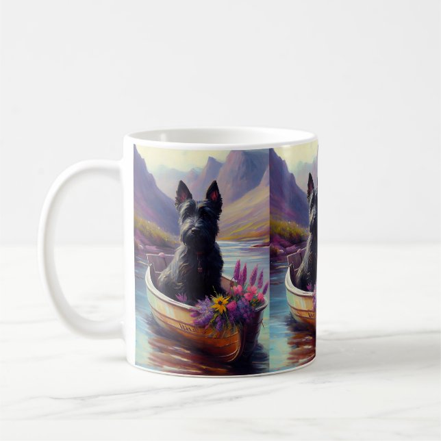 Mug Scottish Terrier sur une pagaie : une aventure Pit (Gauche)