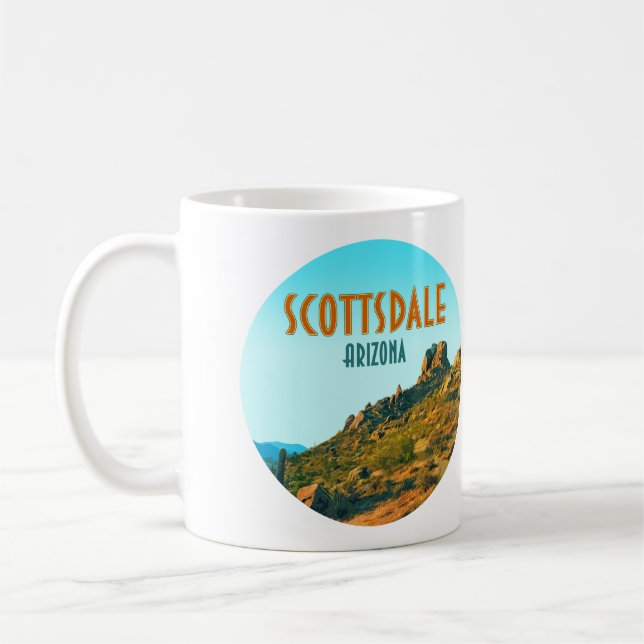 Mug Scottsdale Arizona Cactus et Mountain Vintage (Gauche)