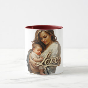 Mug Script d'amour bébé mère tendre
