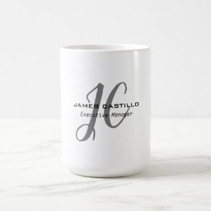 Mug Script de calligraphie Monogramme moderne professi