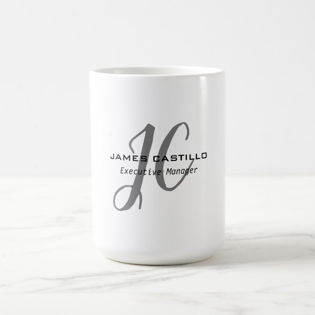 Mug Script de calligraphie Monogramme moderne professi (Centre)