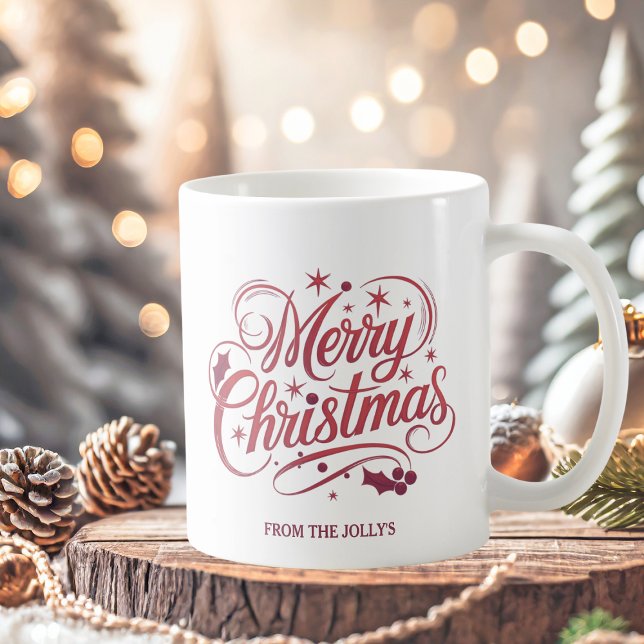 Mug Script de Noël moderne personnalisé (Créateur téléchargé)