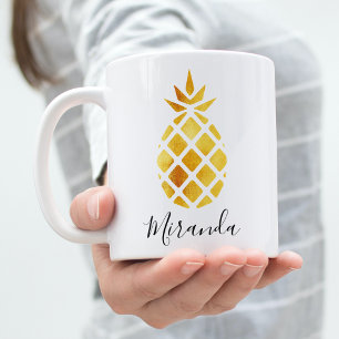 Mug Script de nom blanc d'ananas