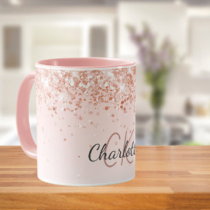 Mug Script de nom d'or rose