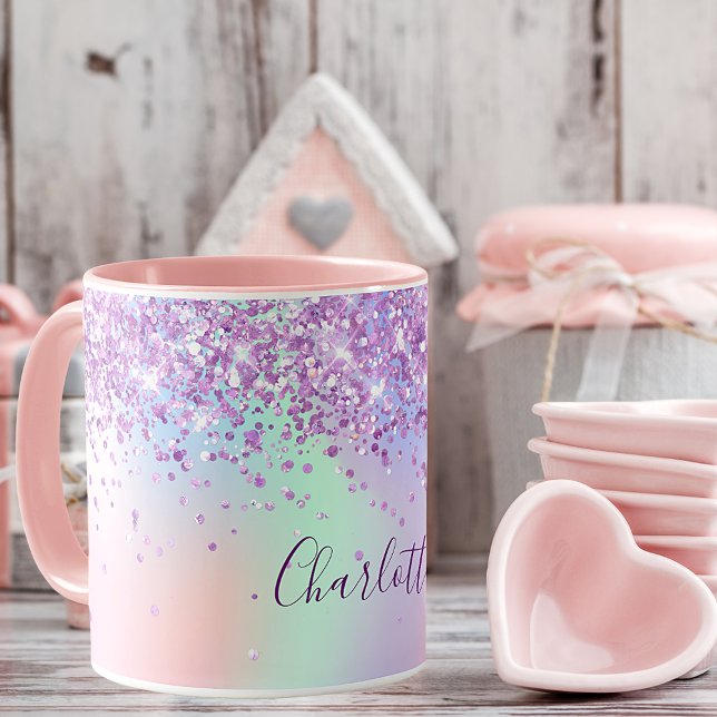 Mug Script de nom holographique de poussière de partie (Créateur téléchargé)