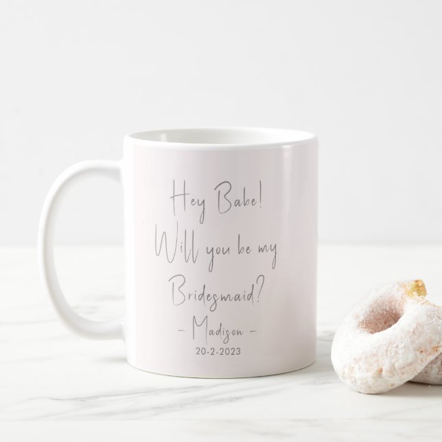 Mug Script de proposition de demoiselle d'honneur mini (Avec donut)