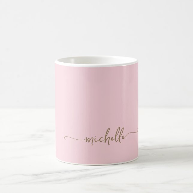 Mug Script de signature de Monogramme or rose vif (Centre)