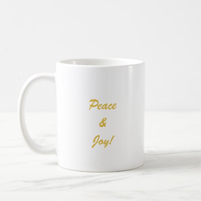 Mug Script de topographie Peace & Joy en or (Gauche)