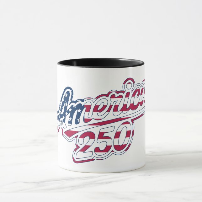Mug Script Drapeau America 250 Semiquincentenaire Desi (Centre)