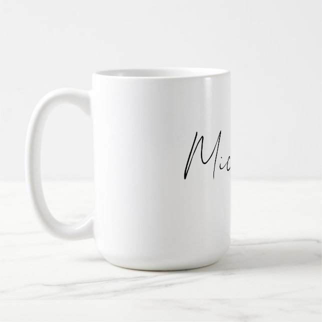 Mug Script élégant et classique Ajouter votre nom (Gauche)