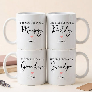 Mug Script Élégant Personnalisé Maman Papa Grand-mère