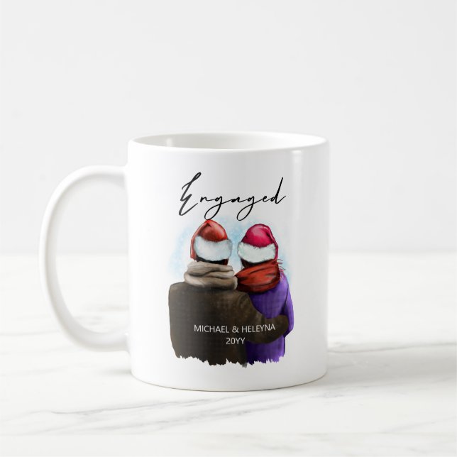 Mug Script engagé Couples personnalisés Noël (Gauche)