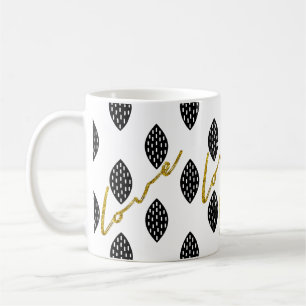 Mug Script Gold Love Motif moderne