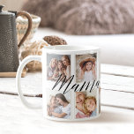 Mug Script Mama moderne | Collage photo pour petits en<br><div class="desc">Envoyez un beau cadeau personnalisé à votre grand-mère (maman) qu'elle chérira pour toujours. Petits-enfants personnalisées spéciales photo collage tasse pour afficher vos propres photos et souvenirs de famille spéciaux. Notre design comprend une simple grille de montage photo de 10 avec "Mama" conçu dans un style de script noir écrit à...</div>
