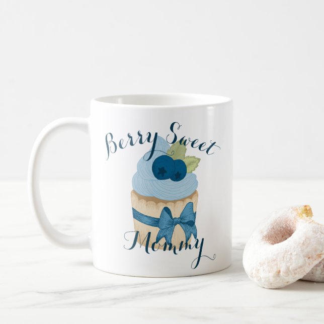 Mug Script manuscrit Berry Sweet Mommy Blueberry (Avec donut)